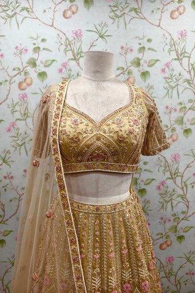 Golden Shade Lehenga with Heavy Embroidery - Designer Ethnic Wear