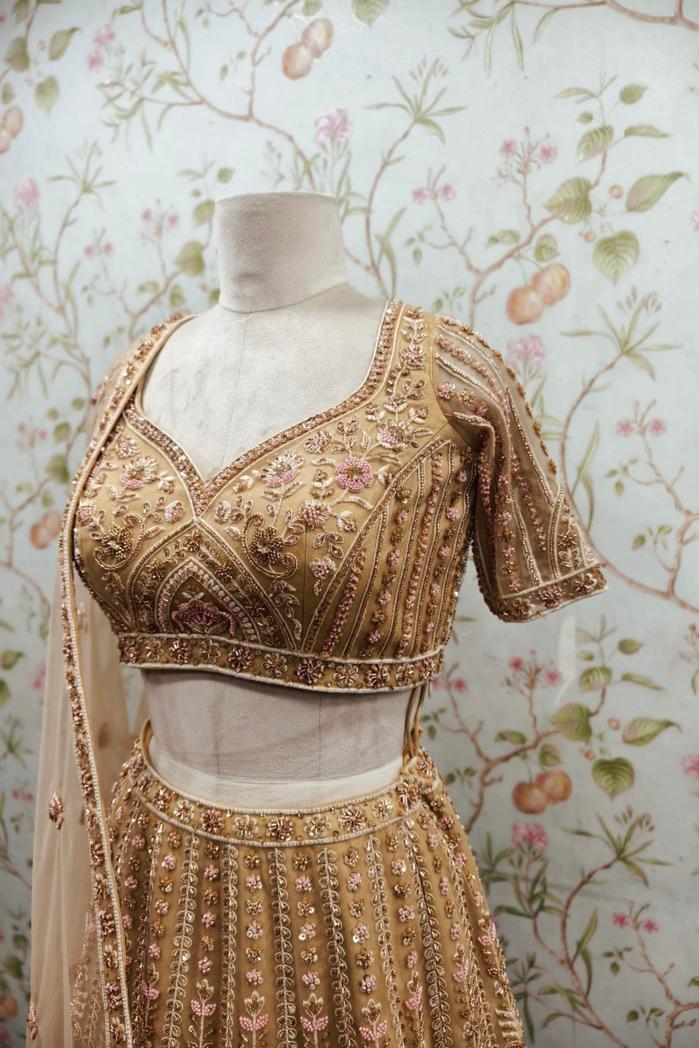 Golden Shade Lehenga with Heavy Embroidery - Designer Ethnic Wear