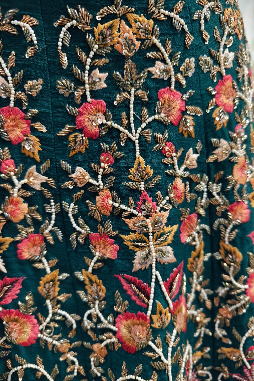 Beautiful Multi-Color Floral Embroidered Turquoise Lehenga with Net Dupatta - Designer Ethnic Ensemble