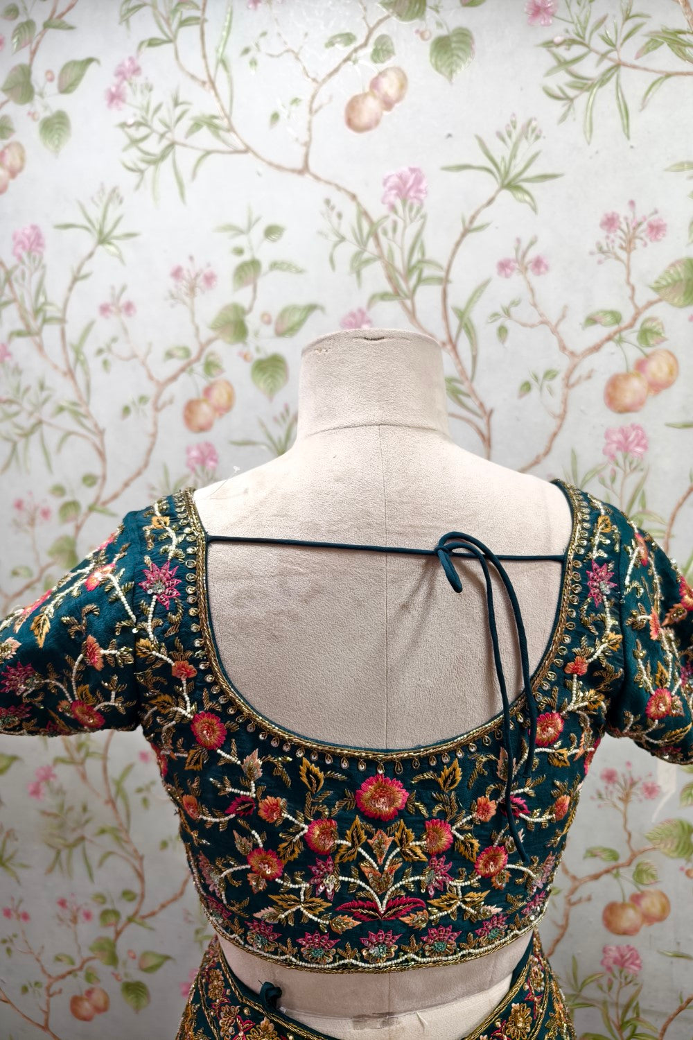 Beautiful Multi-Color Floral Embroidered Turquoise Lehenga with Net Dupatta - Designer Ethnic Ensemble