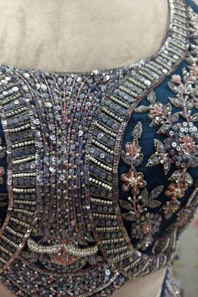 Royal Blue Lehenga with Extensive Intricate Embroidery - Designer Bridal Masterpiece