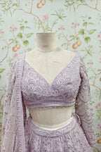 Hand Embroidered Resham And Lehenga Set