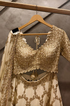 White moti and Sequins Embroidered Lehenga Set