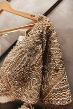 Beige Blouse And Lehenga with sequins