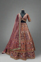 Maroon Lehenga And Blouse Silk Embellished Sequin Safarish Floral Bridal Set