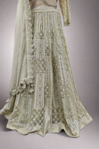 Ivory Hand-Embroidered Cocktail Lehenga with Luxe Detailing