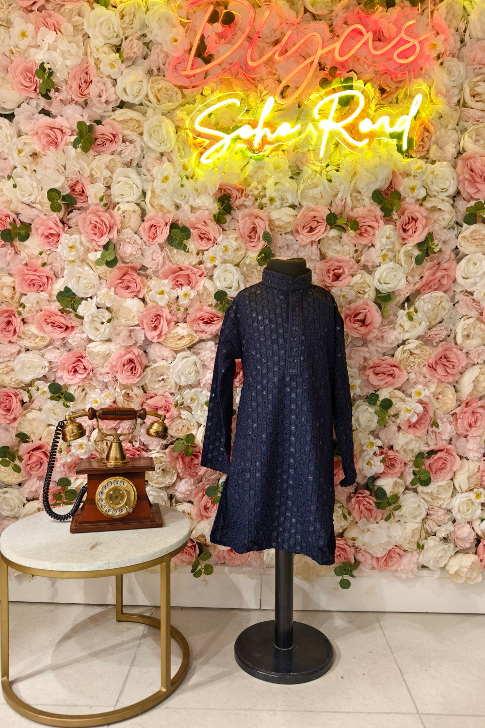 Navyblue Chikenkari Kurta