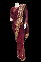 Exquisite Maroon Embroidered Saree for a Timeless Look