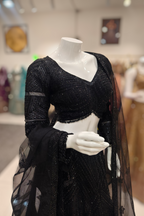 Black Lehenga Adorned with Exquisite Handcrafted Detailing