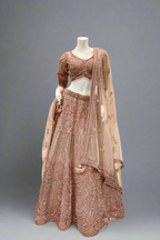 Gold Lehenga And Blouse Embroidery Zardozi Sweetheart Neck Set