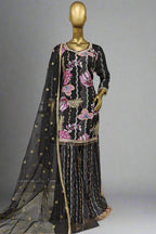 Thread work  black sharara suit