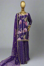 Thread work  black sharara suit