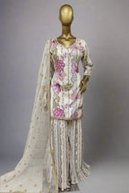 Thread work  black sharara suit