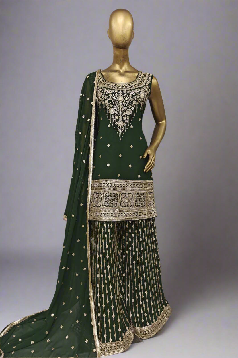 Gold work Sequins sharara suit