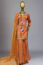 Thread work  black sharara suit