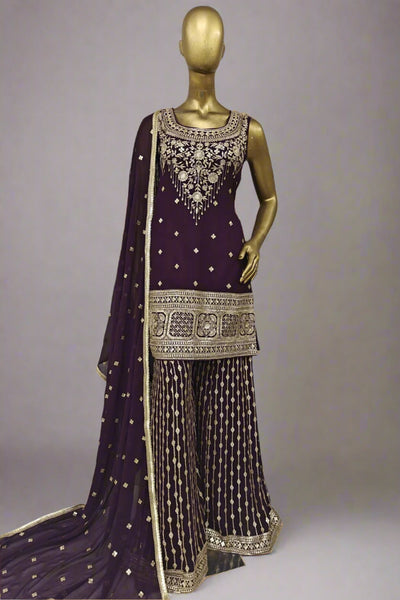 Gold work Sequins sharara suit