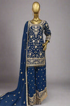 Stunning purple embroidered salwar suit with golden detailing