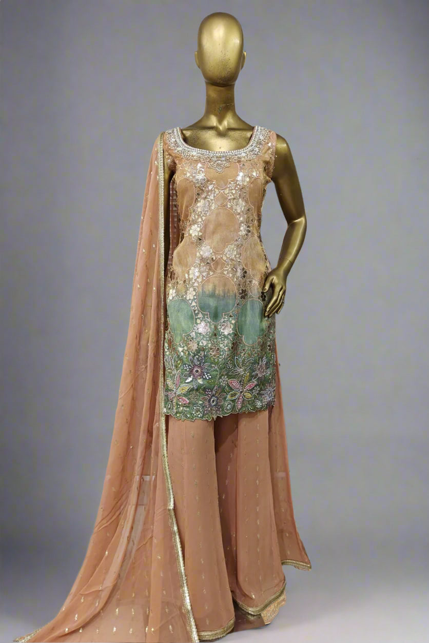 Classy sequins sharara suit with soft dupatta