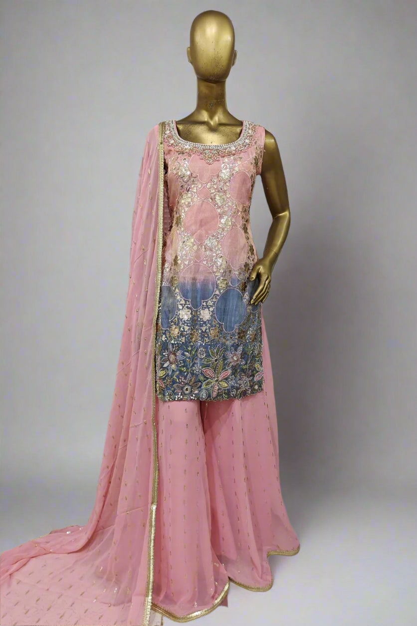 Classy sequins sharara suit with soft dupatta