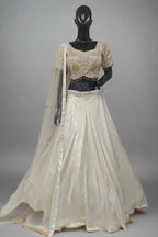 Glamorous black and silver lehenga with a shimmering skirt and sequined blouse