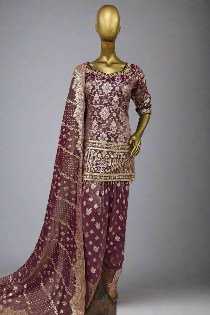 White banarasi  sharara suit