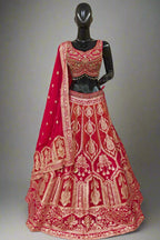 Elegant olive green lehenga set adorned with intricate golden embroidery