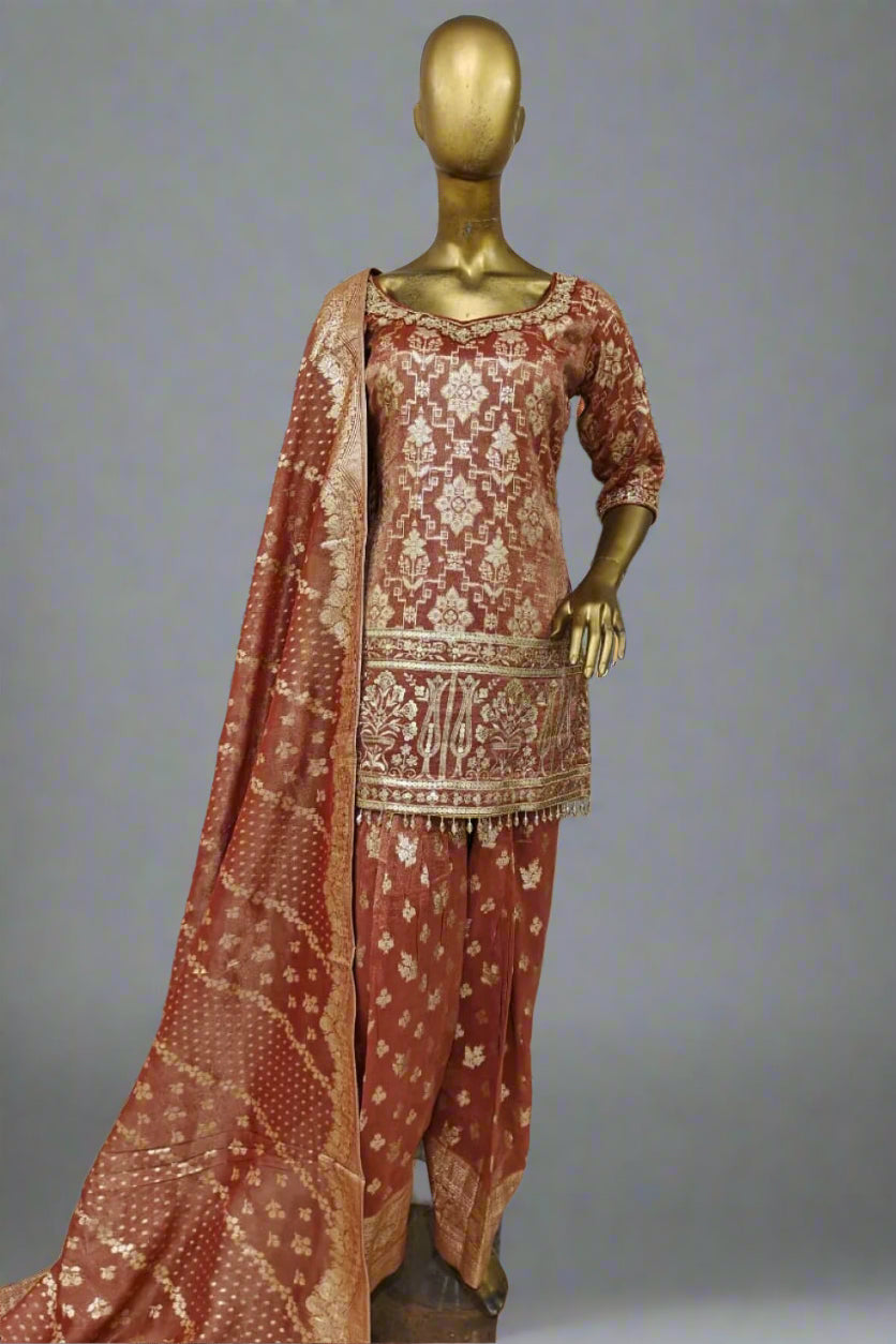 White banarasi  sharara suit Secondary image