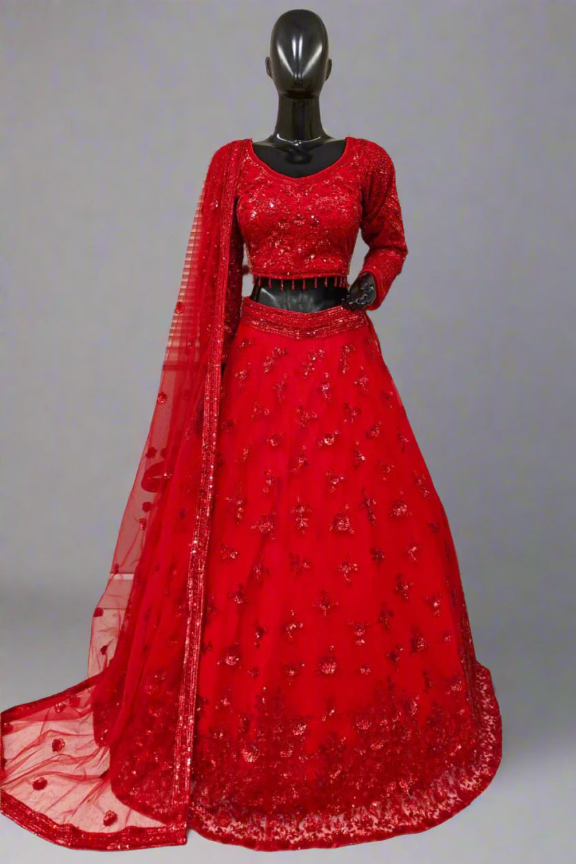 Classy Black lehenga with handwork sequins and  moti work Secondary image