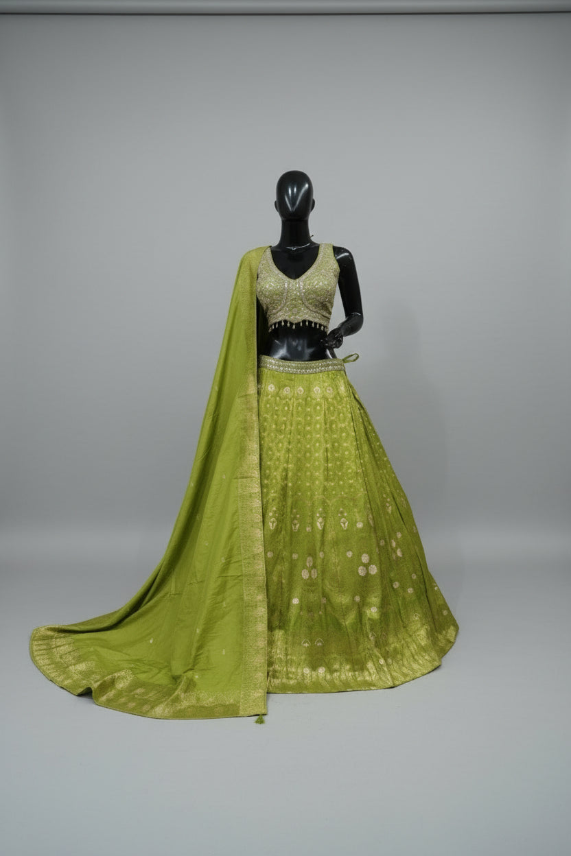 Classy pink lehenga with sequins work