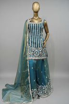 Sequins green work plazo