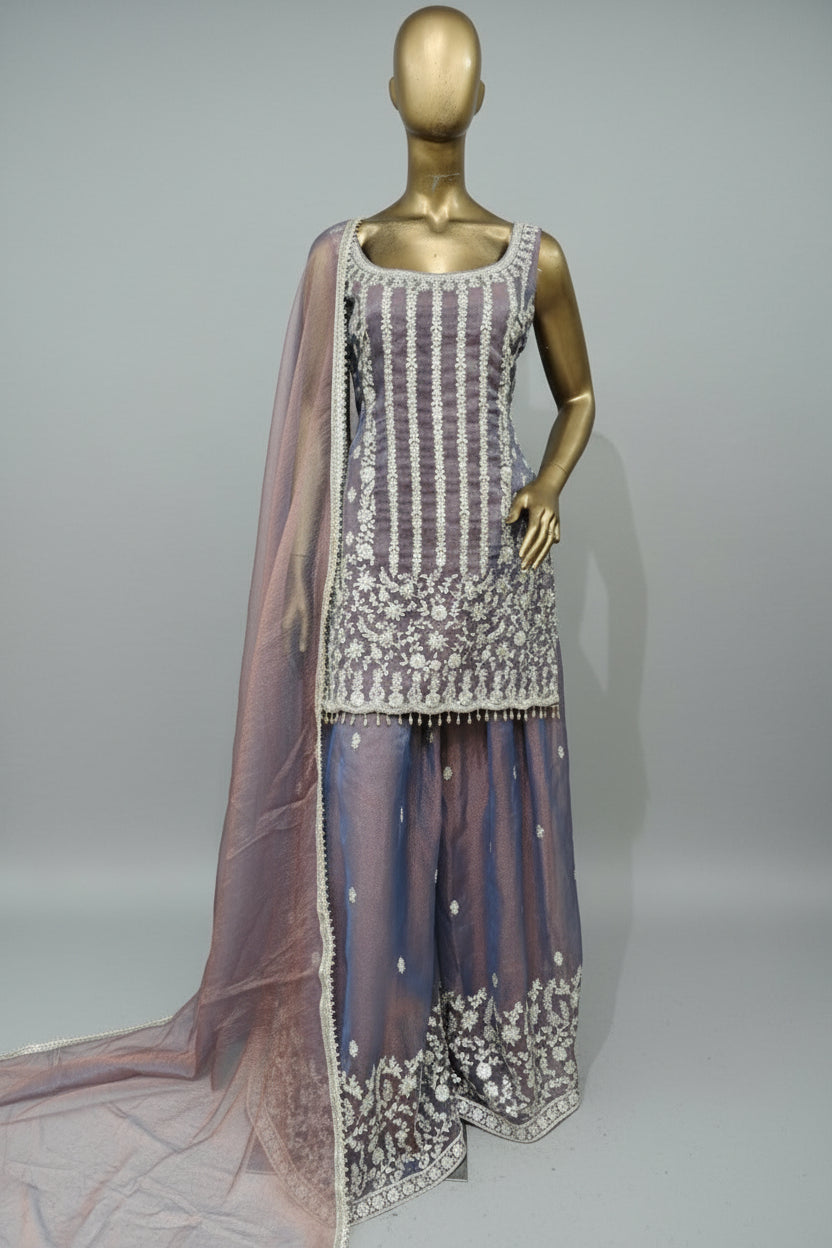 Sequins green work plazo