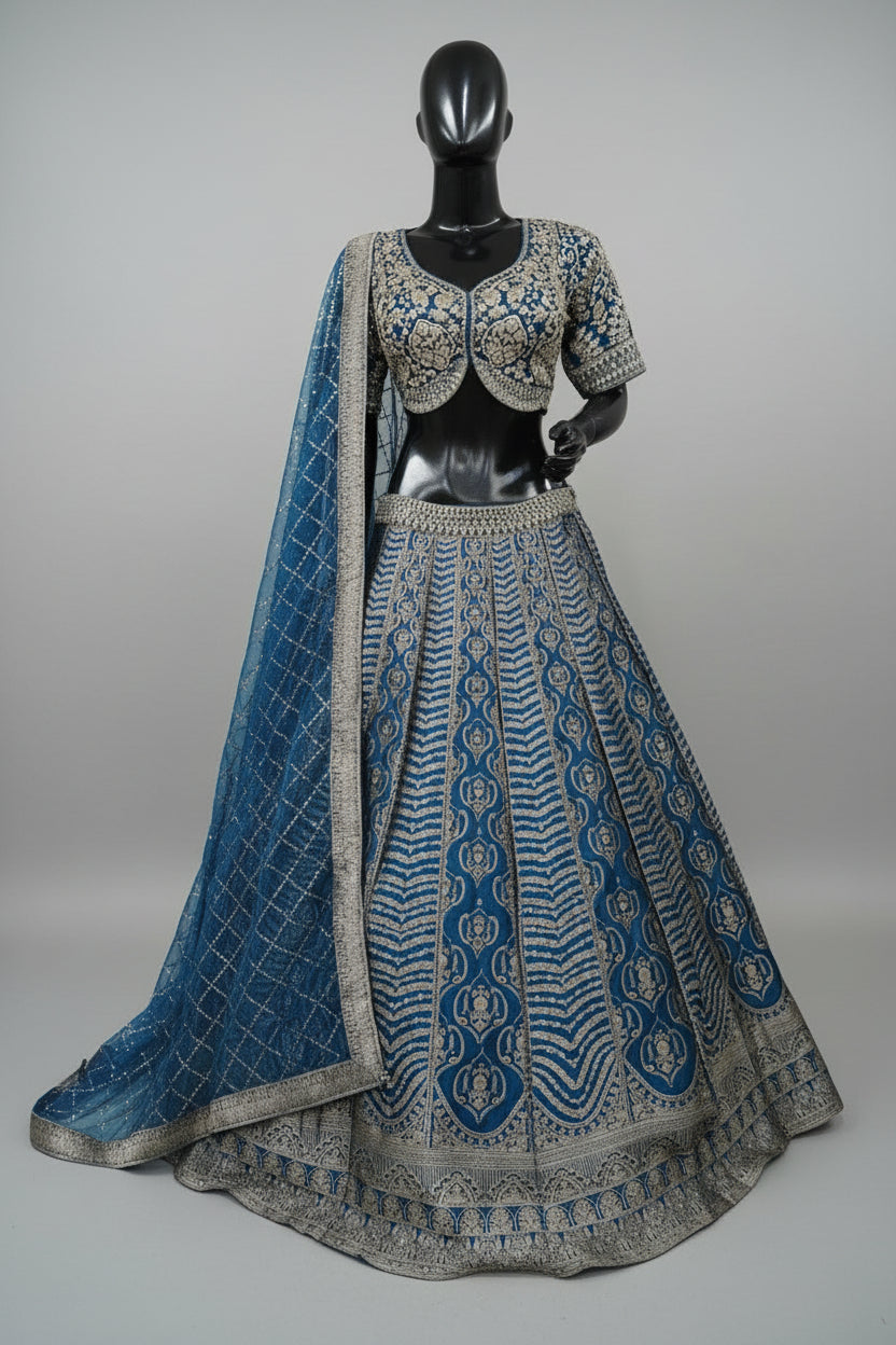 Perfect  wine brocade lehenga Secondary image