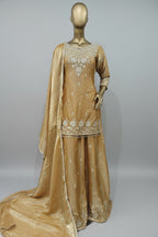 Pink  Zari work sharara with soft dupatta