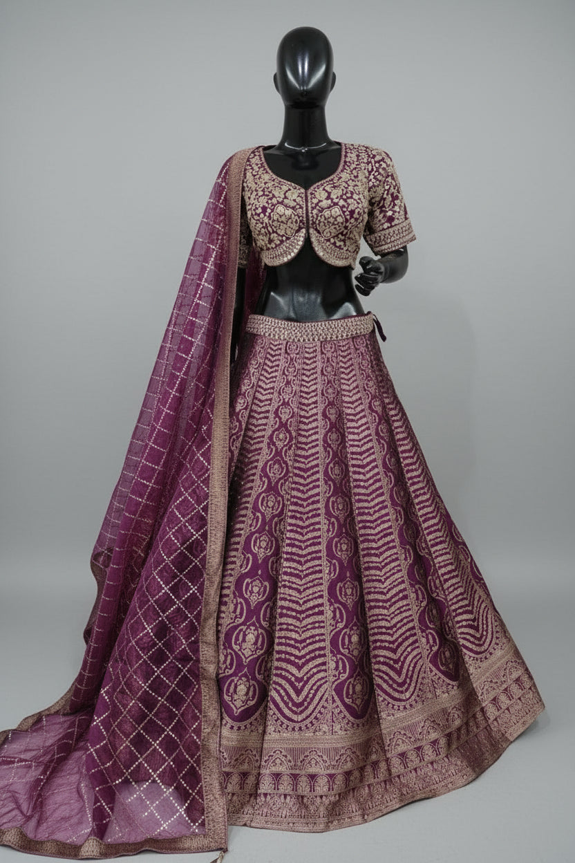 Perfect  wine brocade lehenga