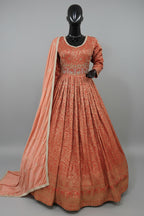 Mesmerizing orange sequins anarkali