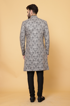 Black Embroidered Sherwani with Churidar