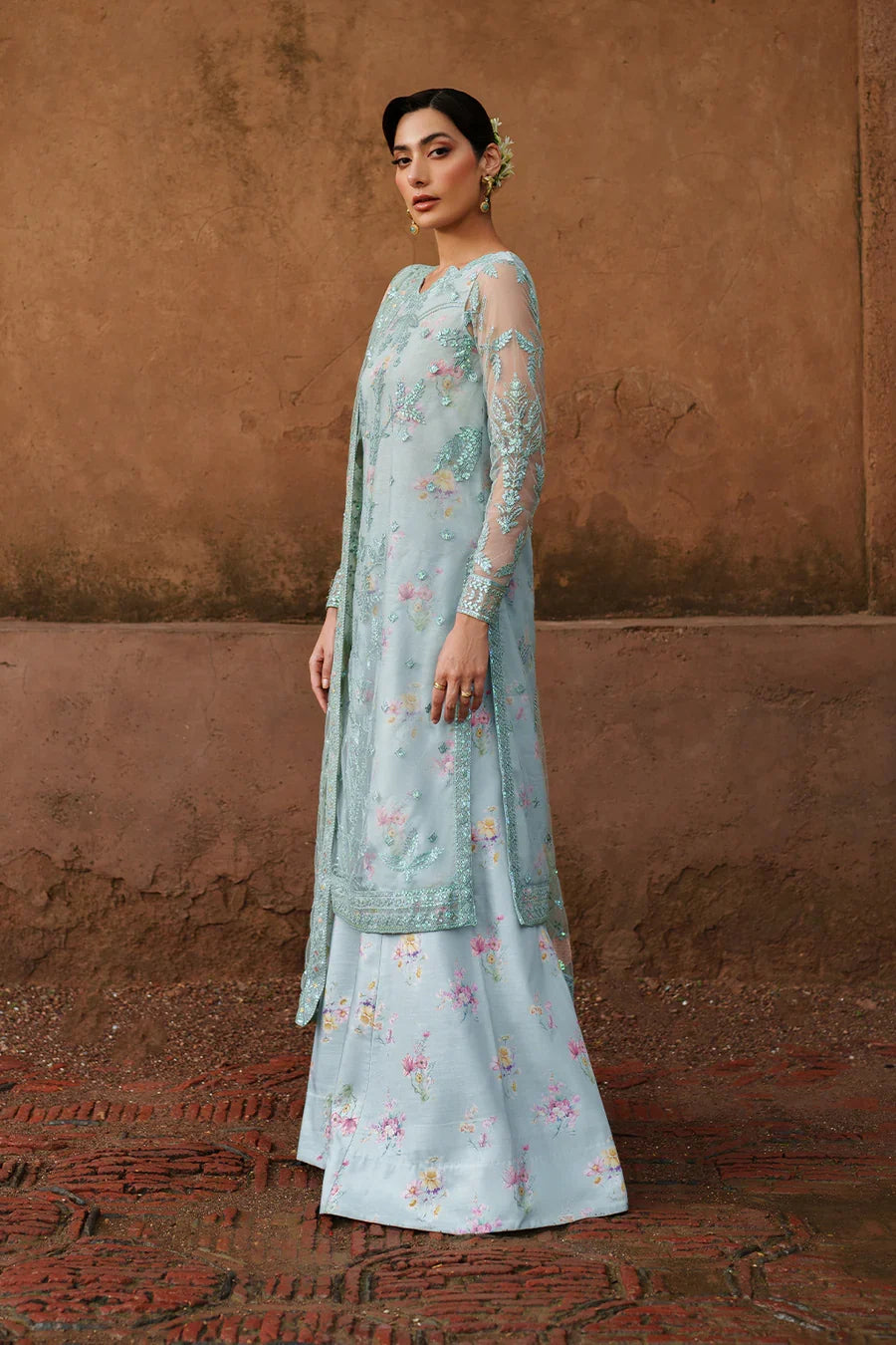 Iznik | Printed Formals ‘25 | UE-535 Embroidered Net