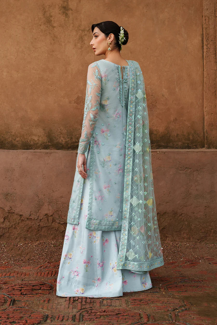 Iznik | Printed Formals ‘25 | UE-535 Embroidered Net