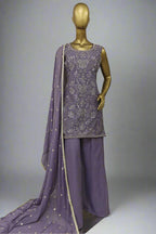 Hand  Embroidered sharara in sequins and thread work