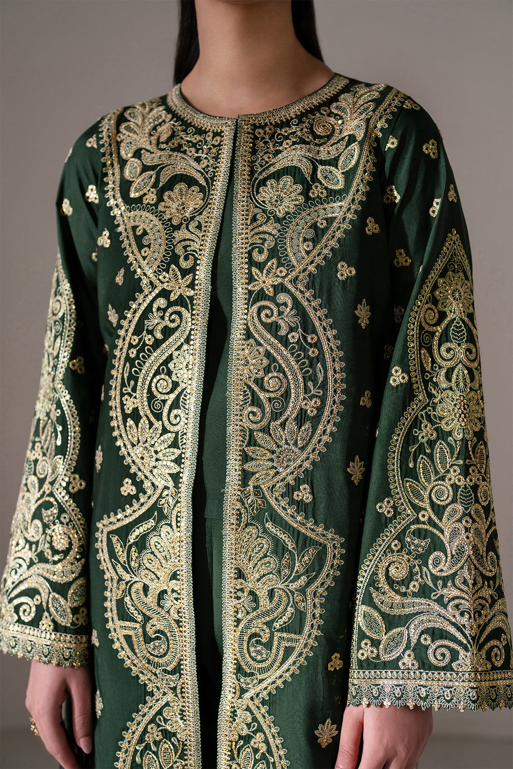 Baroque | Formals Collection | EMBROIDERED RAW SILK UF-4139