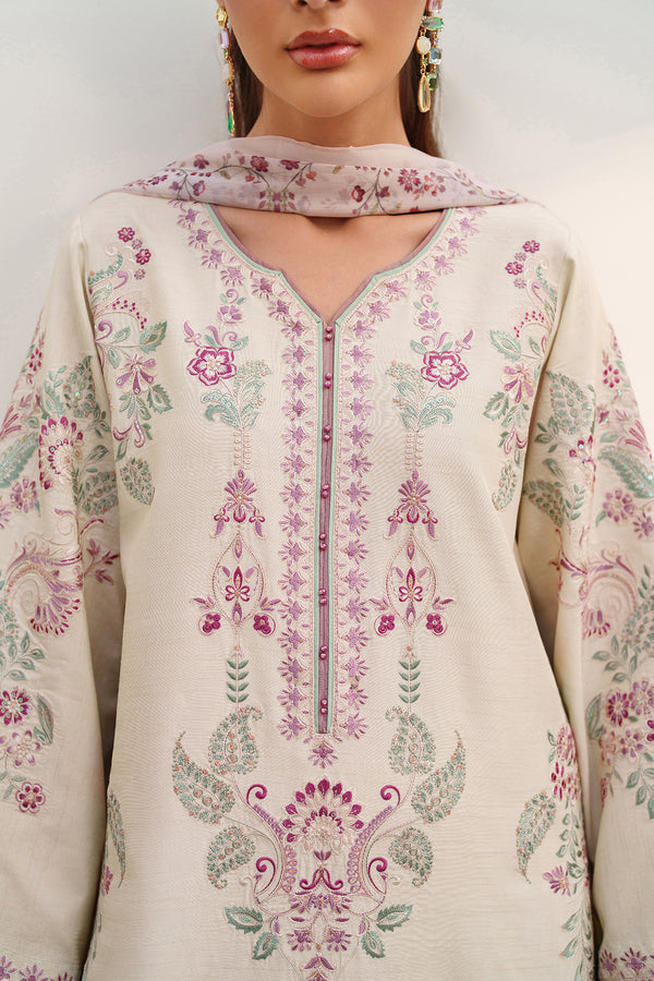 Baroque | Formals Collection | EMBROIDERED RAW SILK UF-4385
