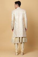 Contemporary Layered Sherwani in Gold