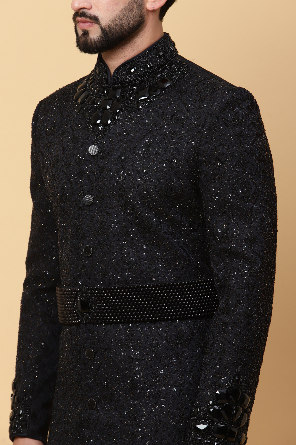 Modern Black Sherwani