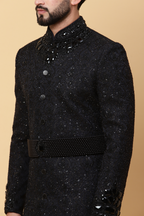 Modern Black Sherwani