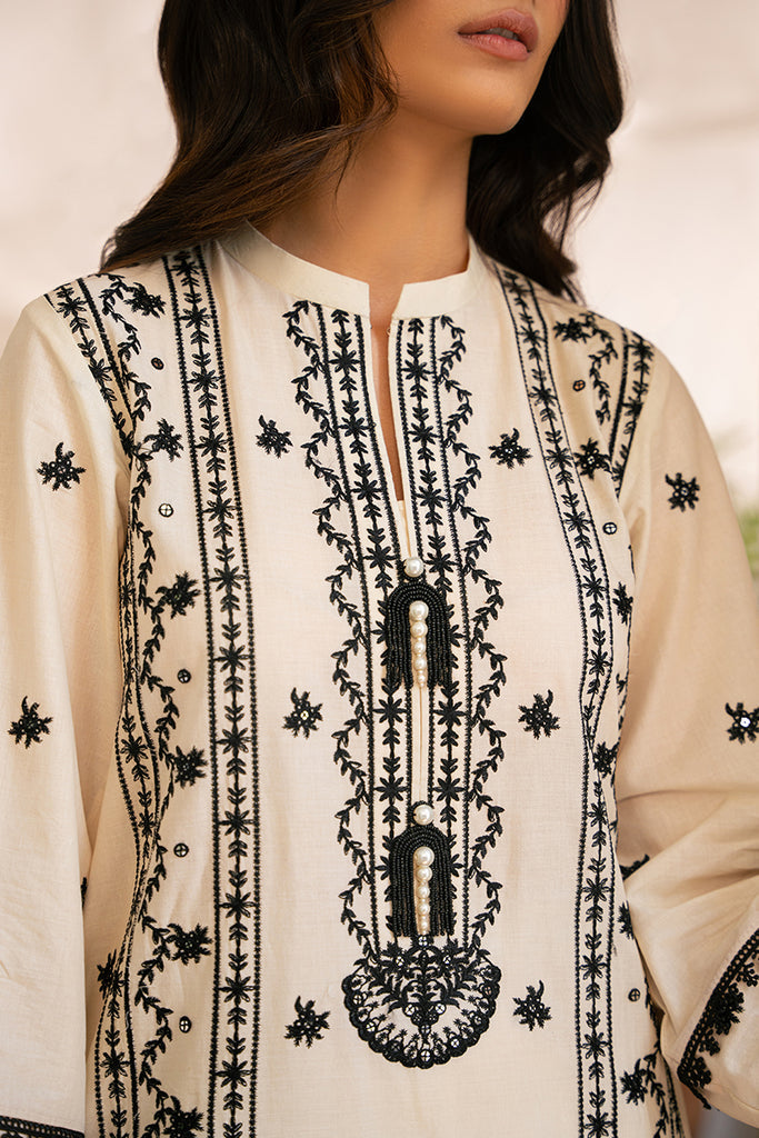 Cross Stitch | Mahiri Embroidered Lawn 24 | IVORY NOIR