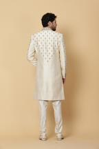Textured Cream Sherwani