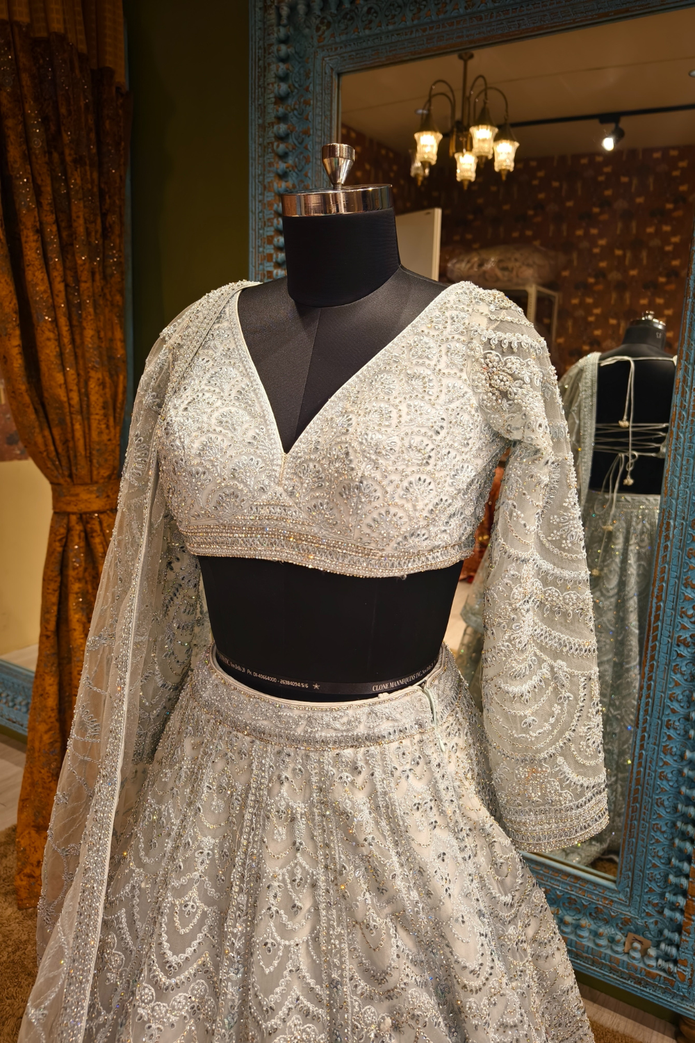 Dreamy White Embroidered Lehenga Secondary image