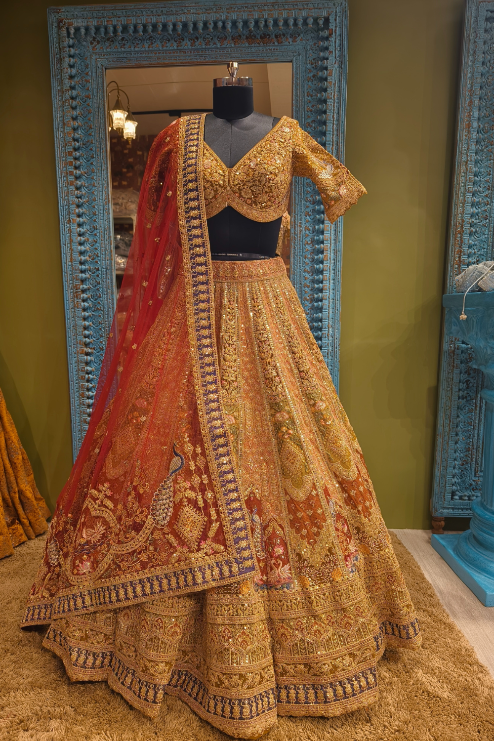 Gold on Gold Exquisite Lehenga with Detailed Embroidery