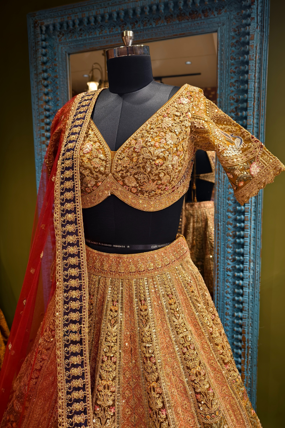 Gold on Gold Exquisite Lehenga with Detailed Embroidery