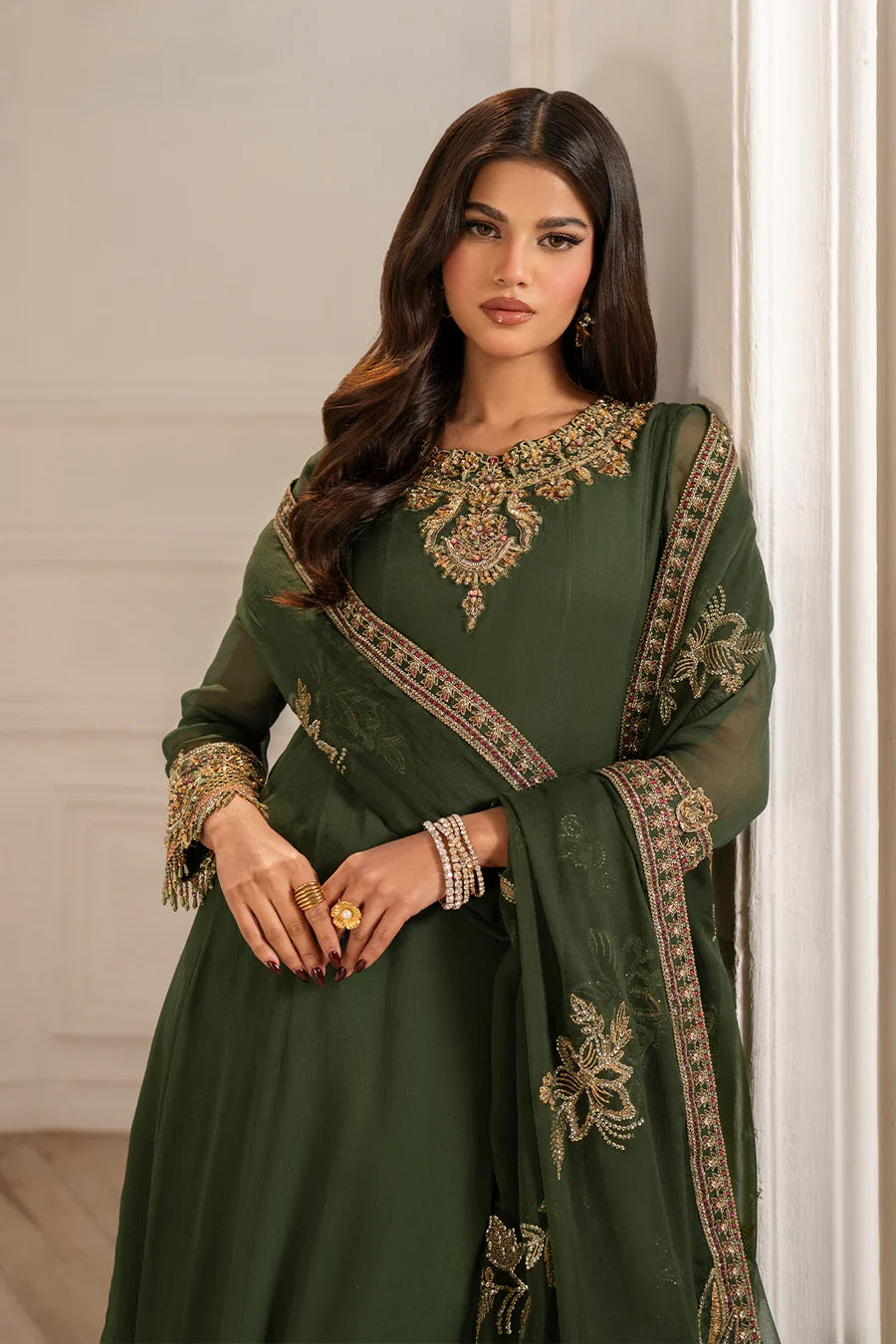Iznik | Luxury Formals | UE-416 Embroidered Chiffon